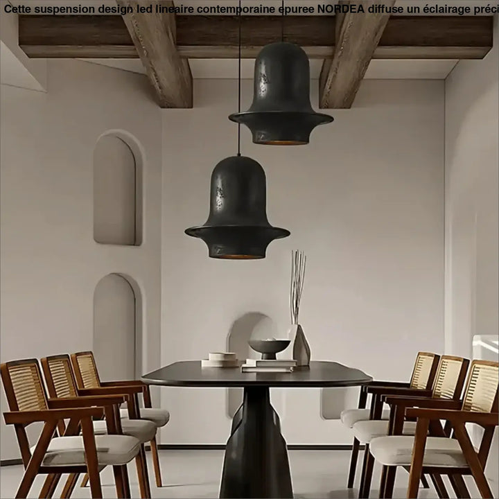 Suspension luminaire design moderne en métal blanc ou noir