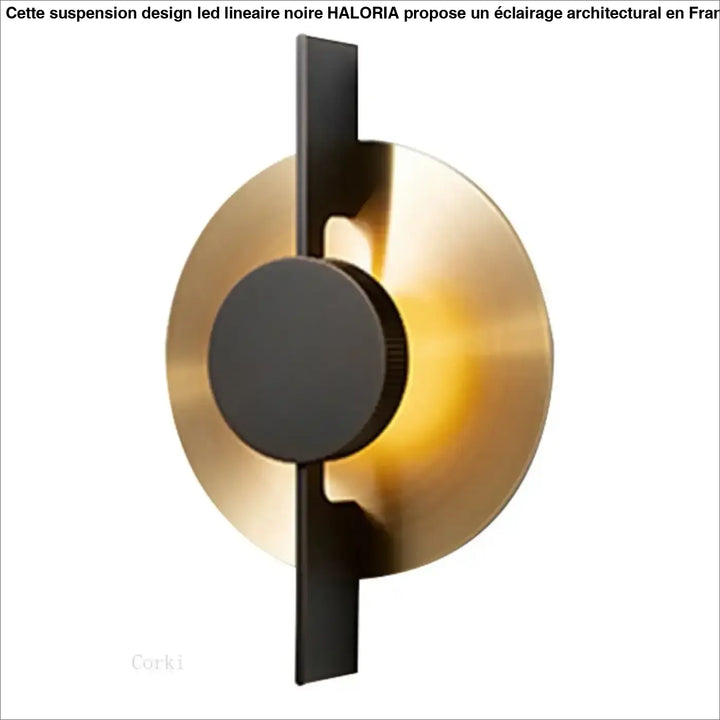 Applique murale contemporaine dorée et noire style design
