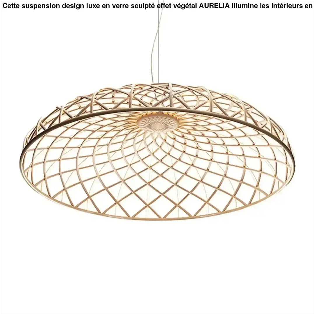 Suspension luminaire en dôme tressé au design naturel et bohème