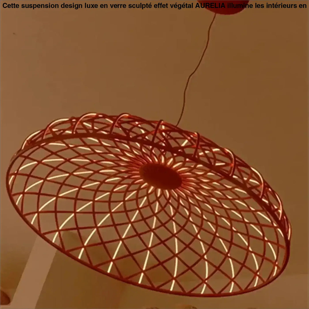 Suspension luminaire en dôme tressé au design naturel et bohème