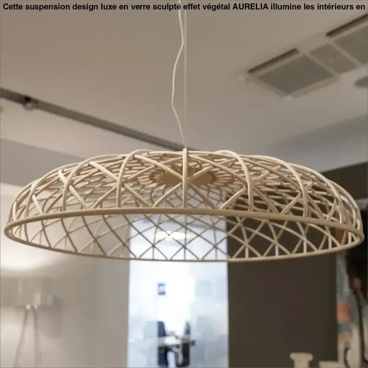 Suspension luminaire en dôme tressé au design naturel et bohème