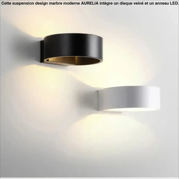 Applique Murale Circulaire Led Minimaliste Noir Et Blanc Élégante