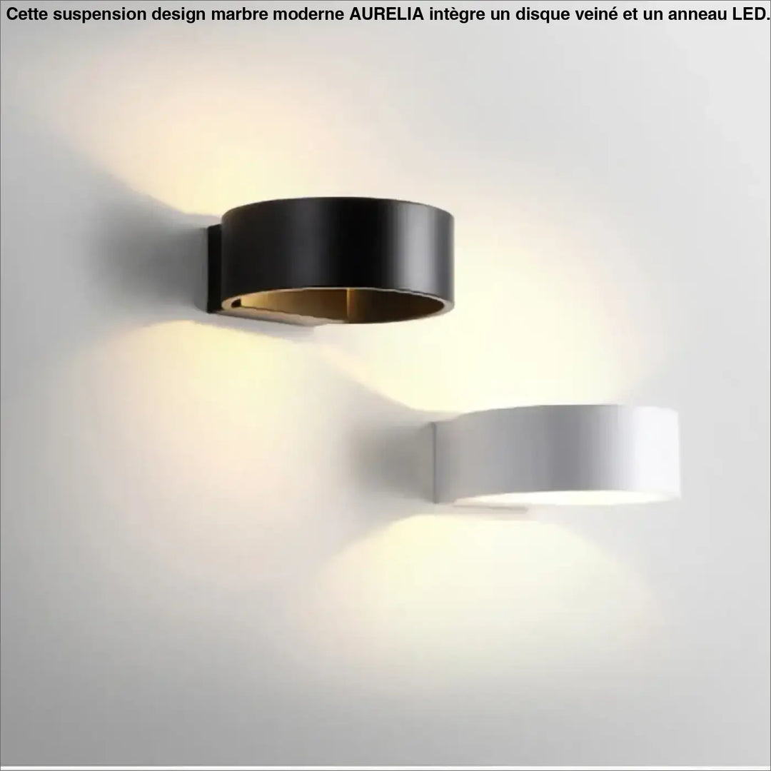 Applique Murale Circulaire Led Minimaliste Noir Et Blanc Élégante