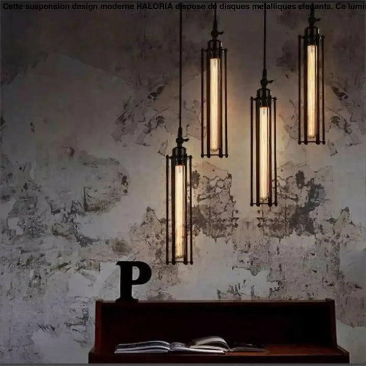 Suspension luminaire en verre au style vintage loft et rétro