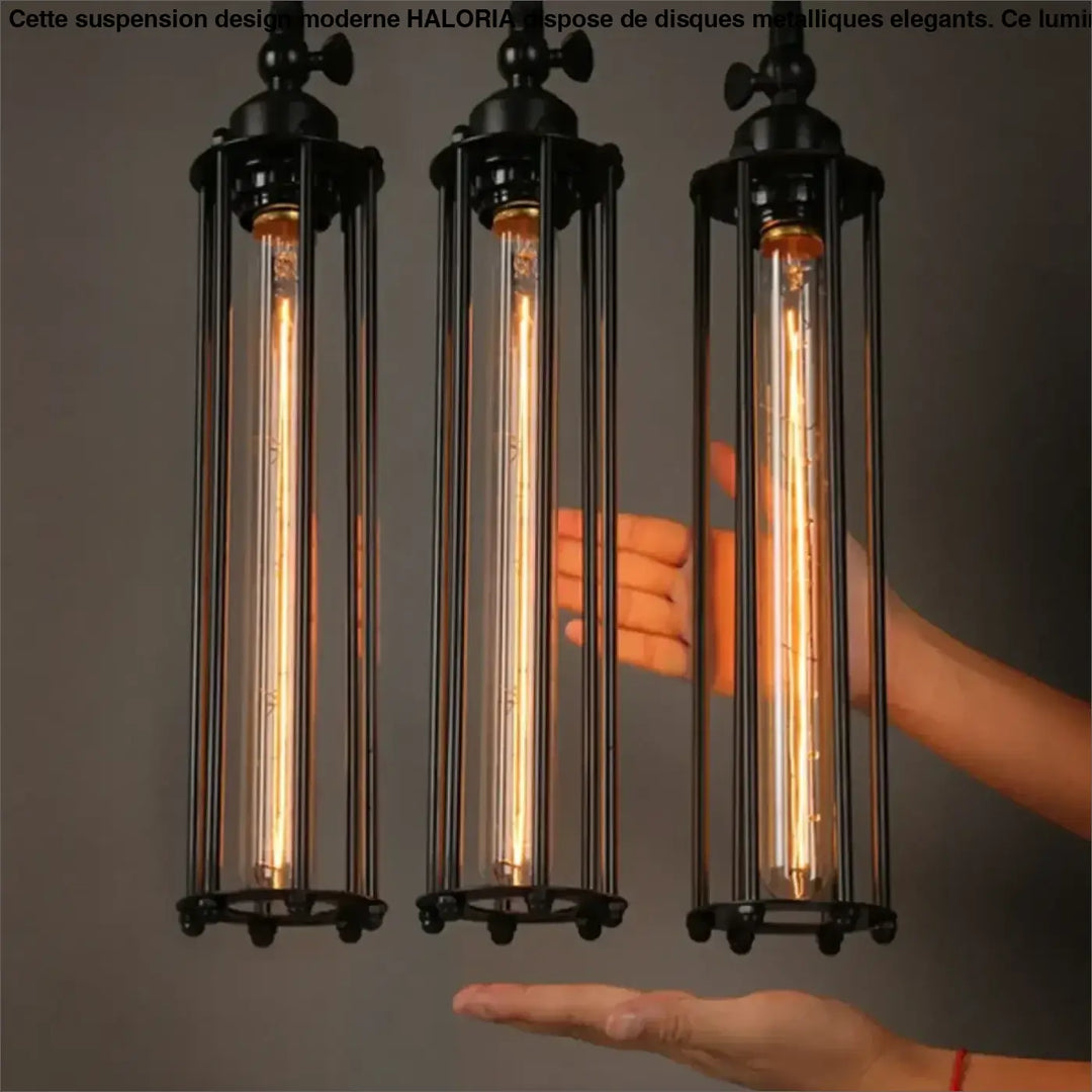 Suspension luminaire en verre au style vintage loft et rétro