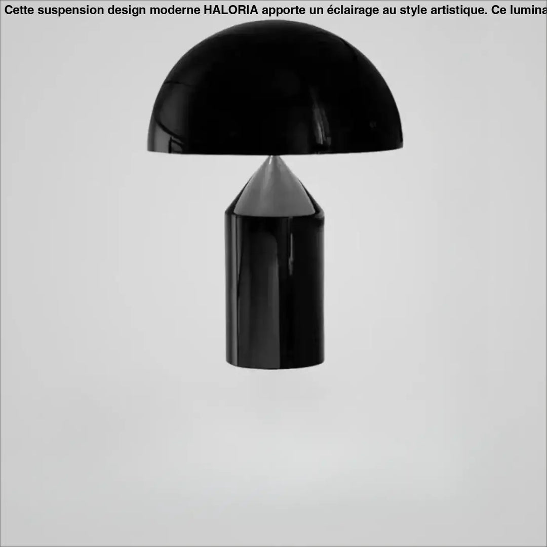 Lampe de table gatti noire brillante en forme de champignon avec base cylindrique idéale pour chambre à coucher