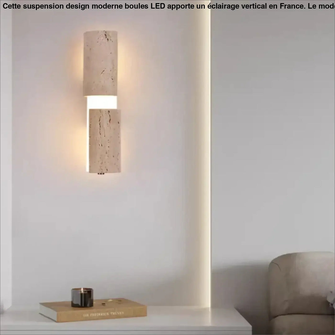 Applique murale travertin moderne éclairage haut et bas