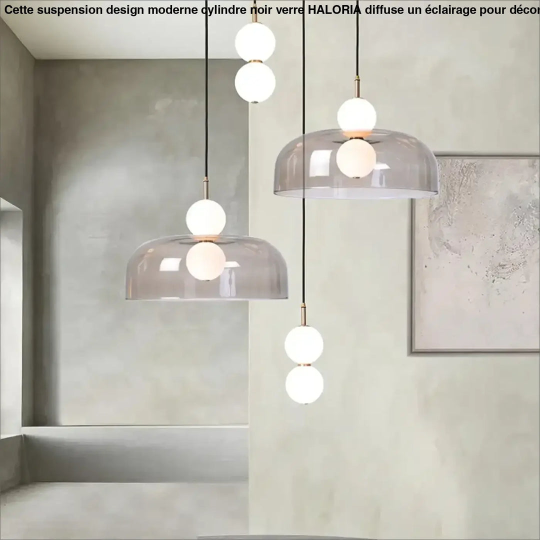 Suspension Contemporaine Globe Verre Transparent Élégante

