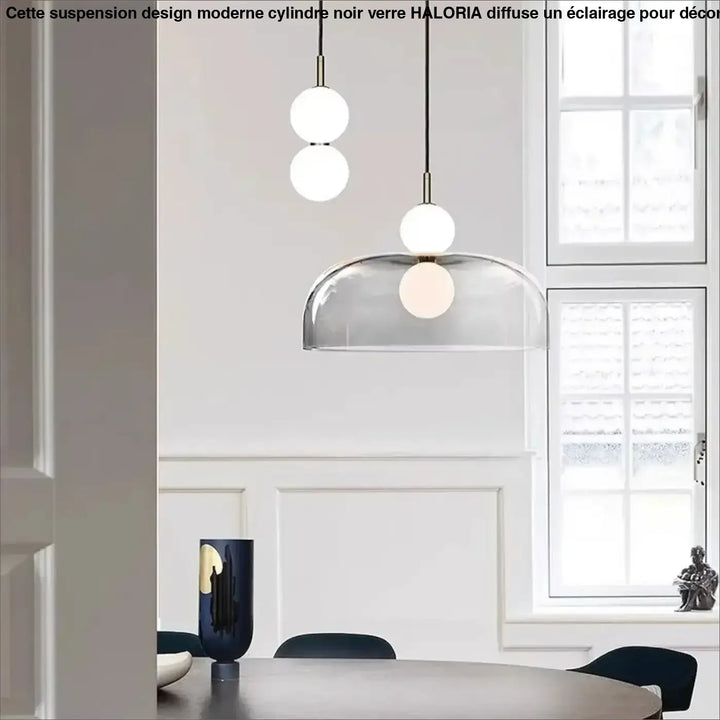 Suspension Contemporaine Globe Verre Transparent Élégante

