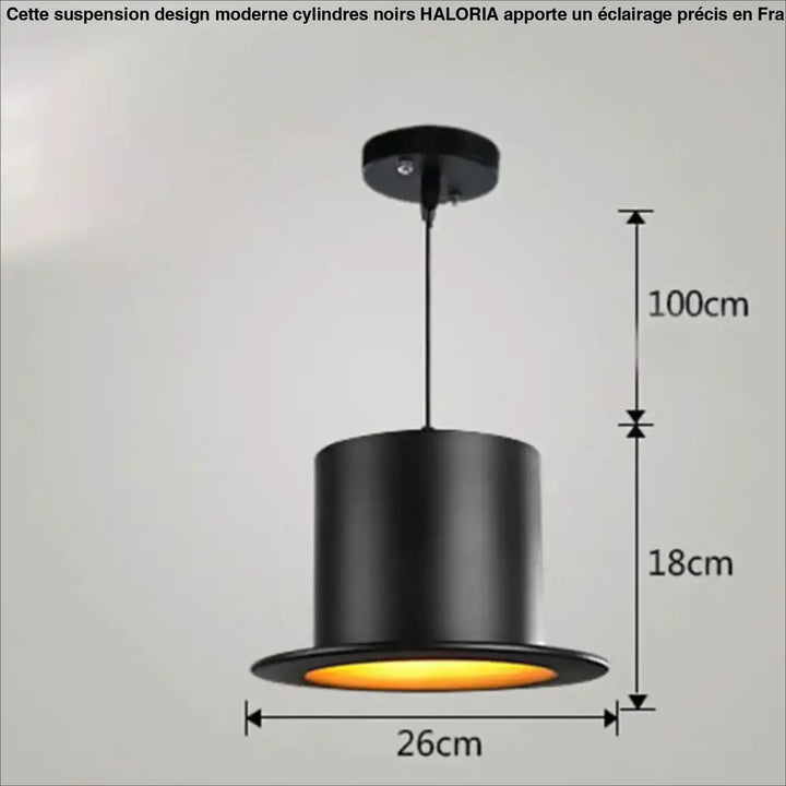 Suspension luminaire métal noir avec réflecteur doré chaleureux