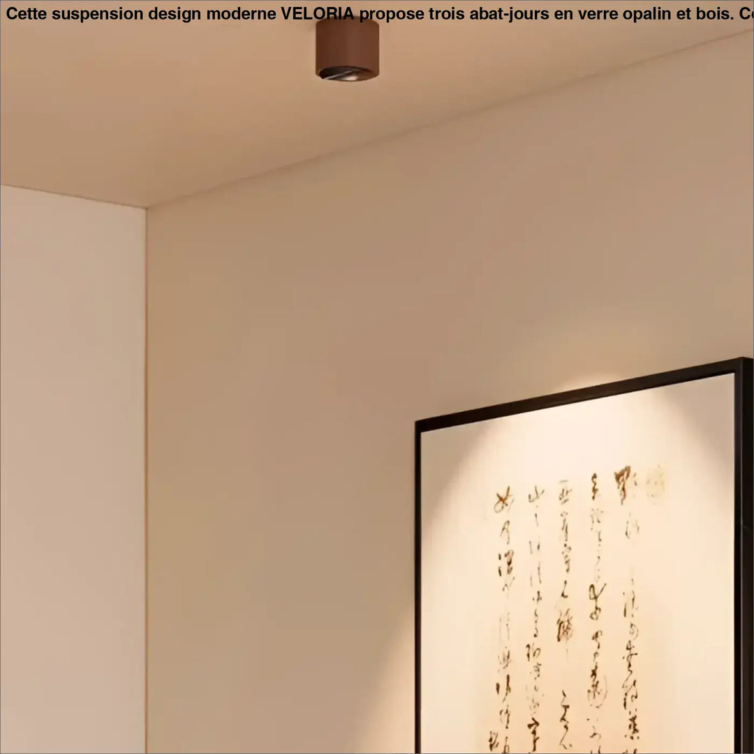 Luminaire plafonnier led avec finition aluminium marron chic