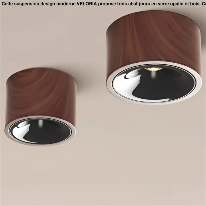 Luminaire plafonnier led avec finition aluminium marron chic