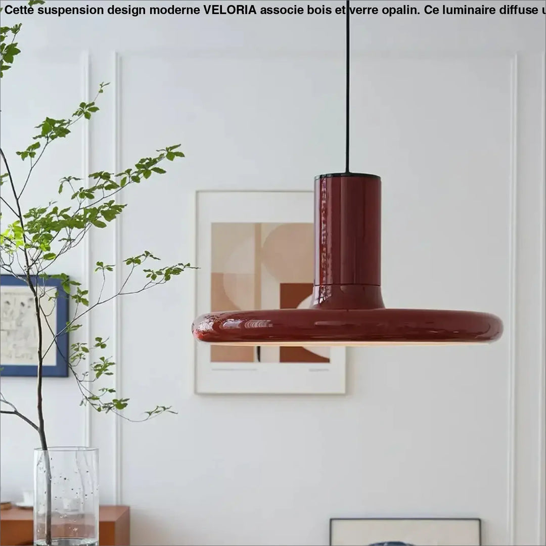 Suspension design moderne en céramique rouge brillante élégante

