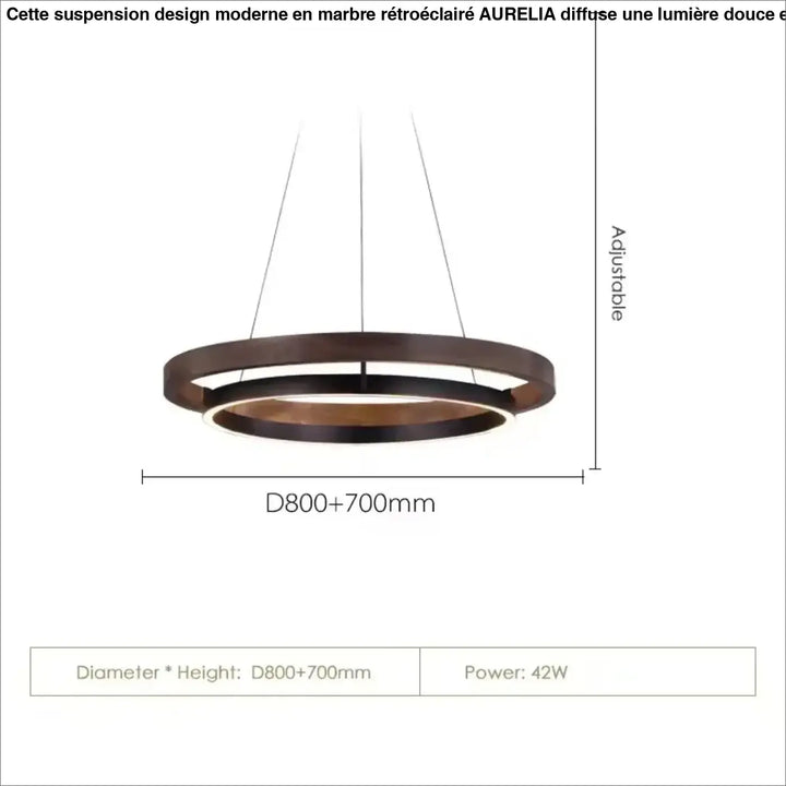 Suspension design moderne led à double anneaux
