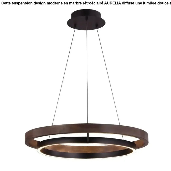 Suspension design moderne led à double anneaux