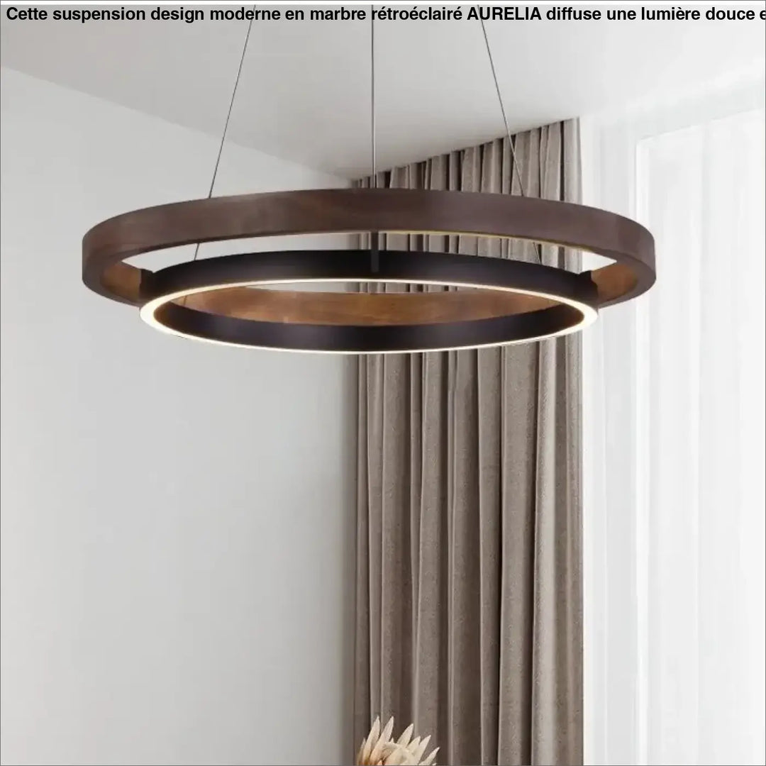 Suspension design moderne led à double anneaux