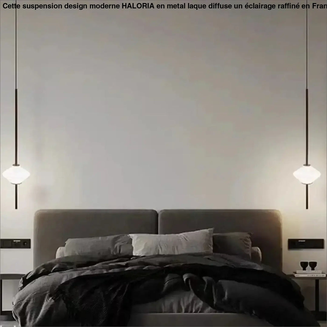 Suspension Design Minimaliste Blanche Avec Câble Élégance