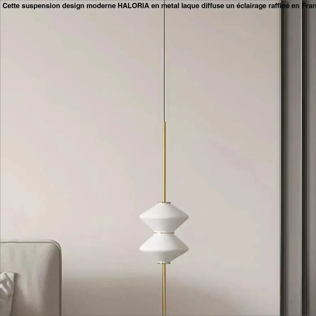 Suspension Design Minimaliste Blanche Avec Câble Élégance