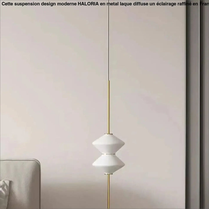 Suspension Design Minimaliste Blanche Avec Câble Élégance
