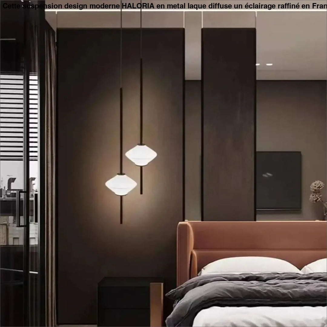 Suspension Design Minimaliste Blanche Avec Câble Élégance