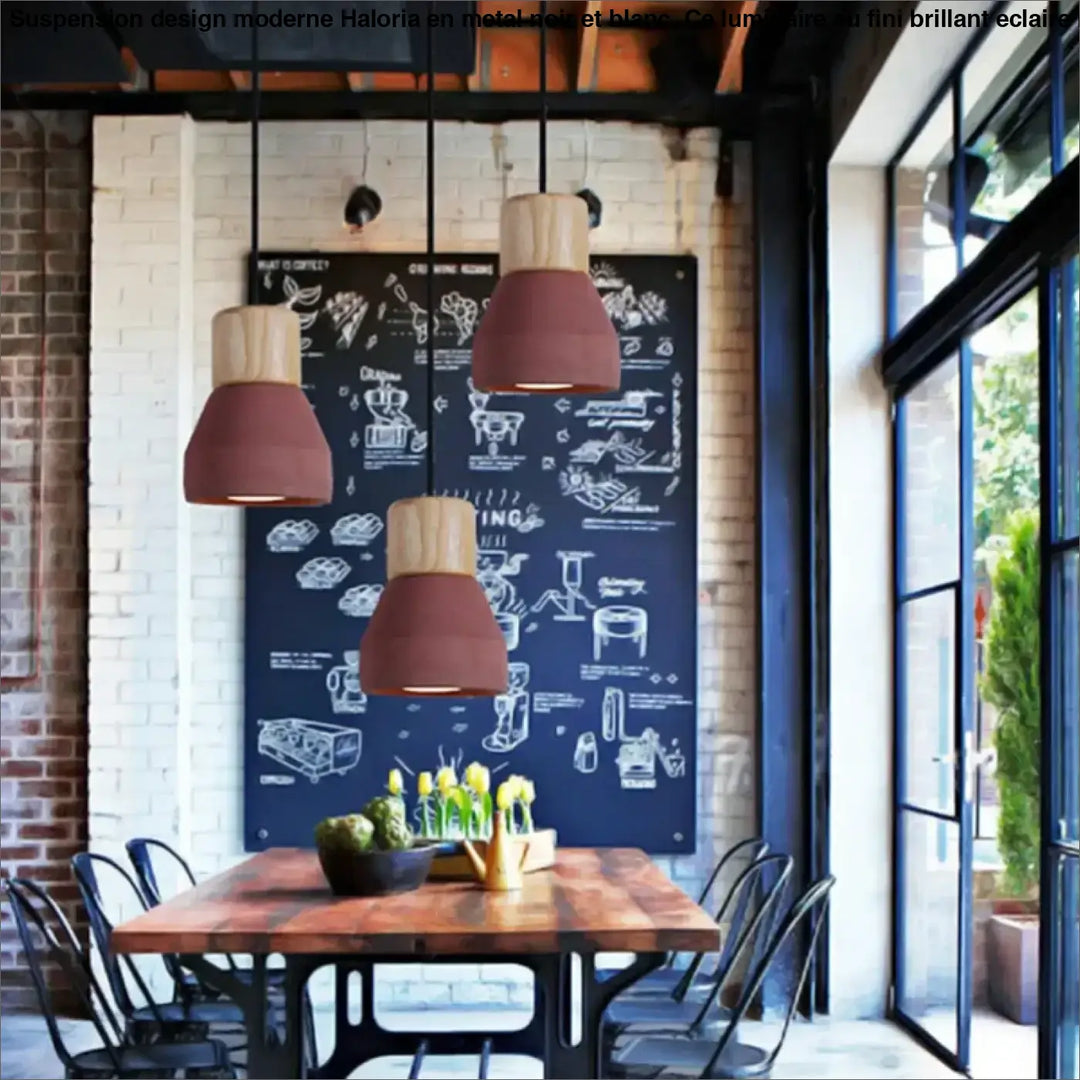 Suspension Design Scandinave En Bois Colorée Moderne
