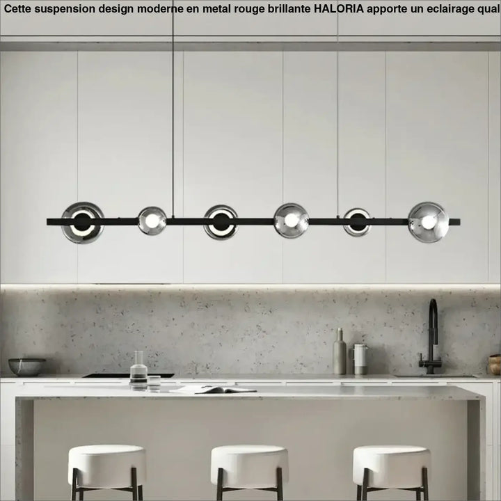 Suspension Linéaire Moderne Noir et Or Éclairage Contemporain