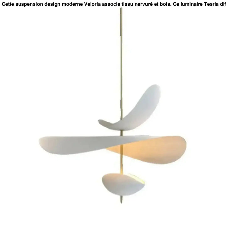 Suspension luminaire blanche en forme de pétale moderne chic