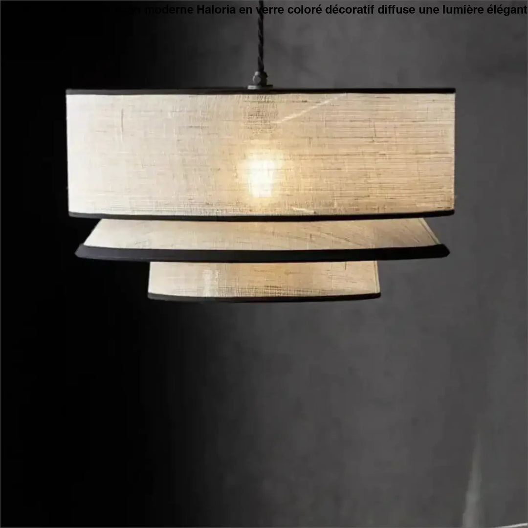 Suspension luminaire moderne en tissu blanc élégant