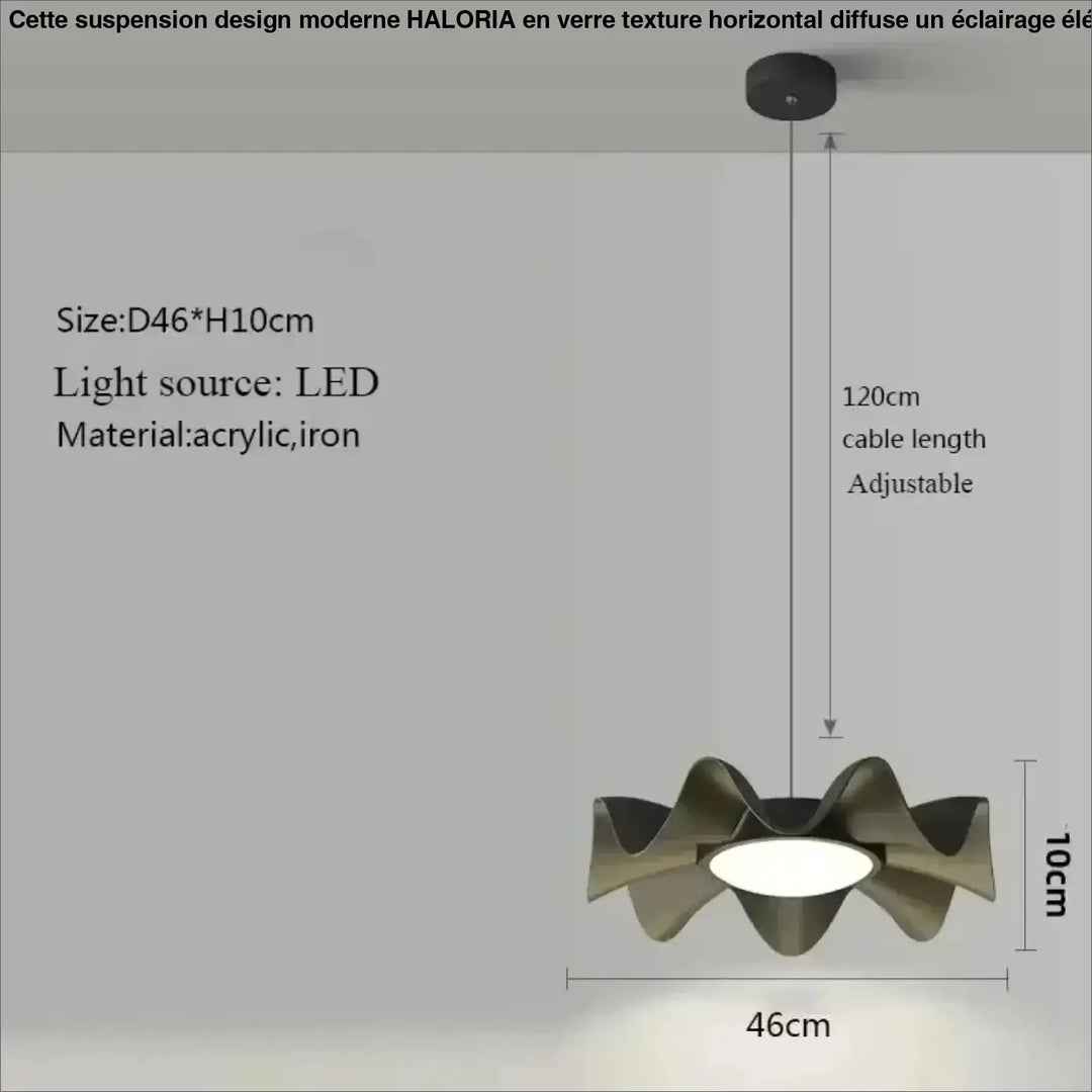 Suspension luminaire led matériau acrylique et fer élégance