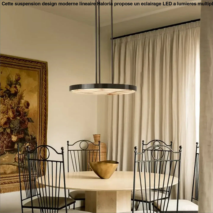 Suspension luminaire en métal avec lampe en marbre design