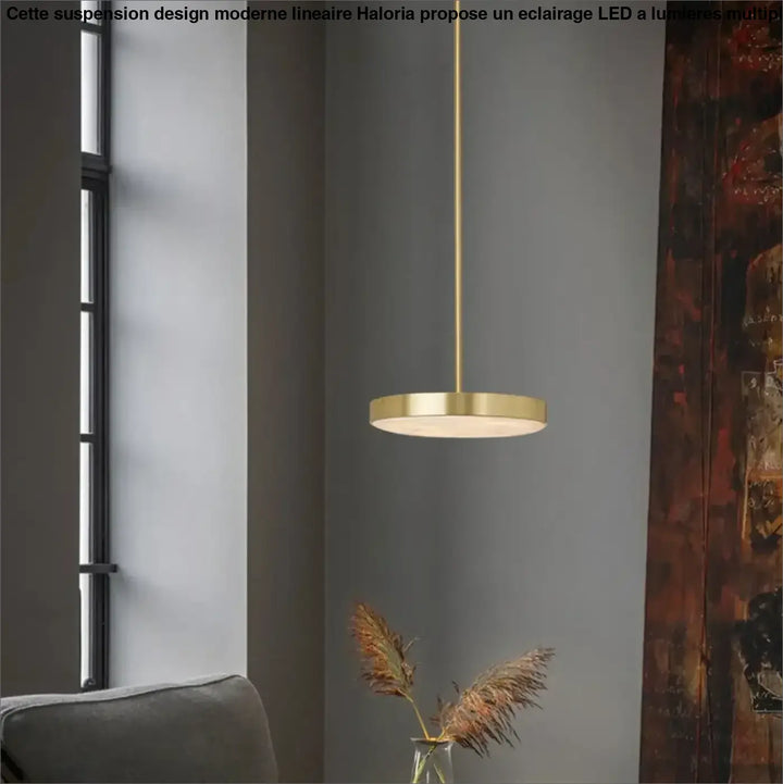Suspension luminaire en métal avec lampe en marbre design