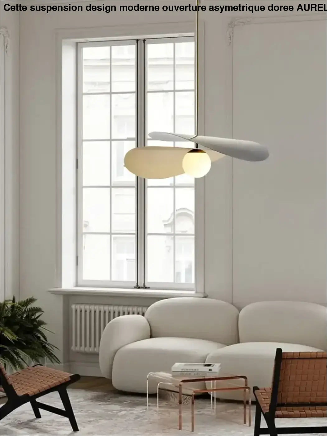 Suspension Contemporaine Forme Hélice Et Globe Central

