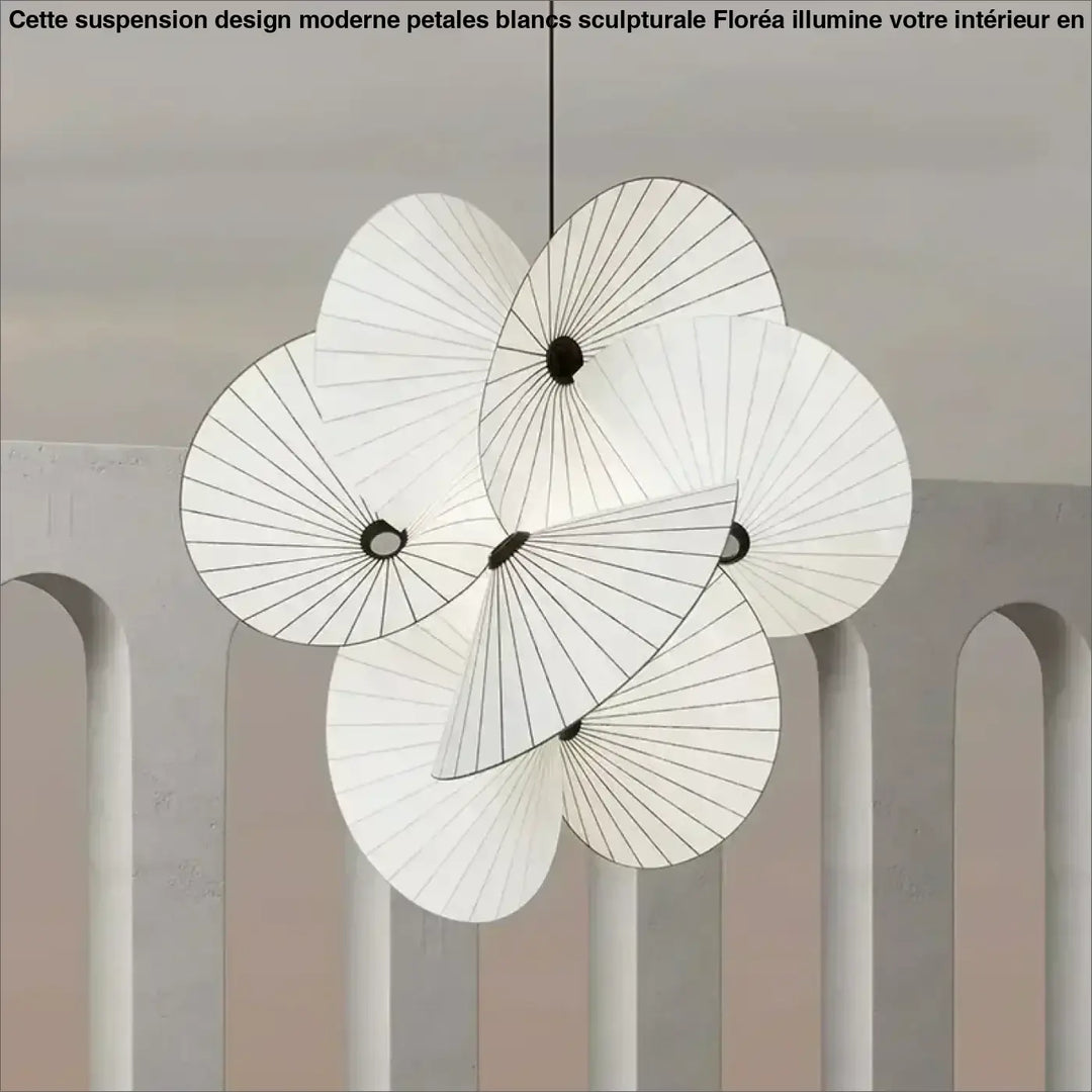 Suspension Design Moderne Pétales Blancs Sculpturale


