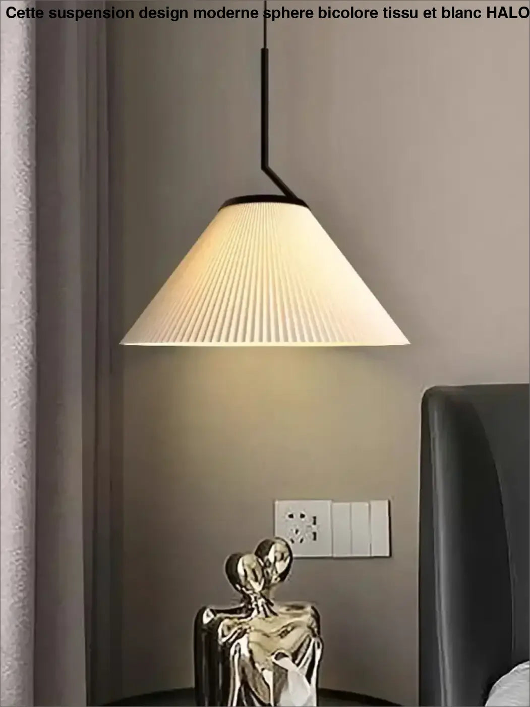 Suspension luminaire blanche au style nordique épurée