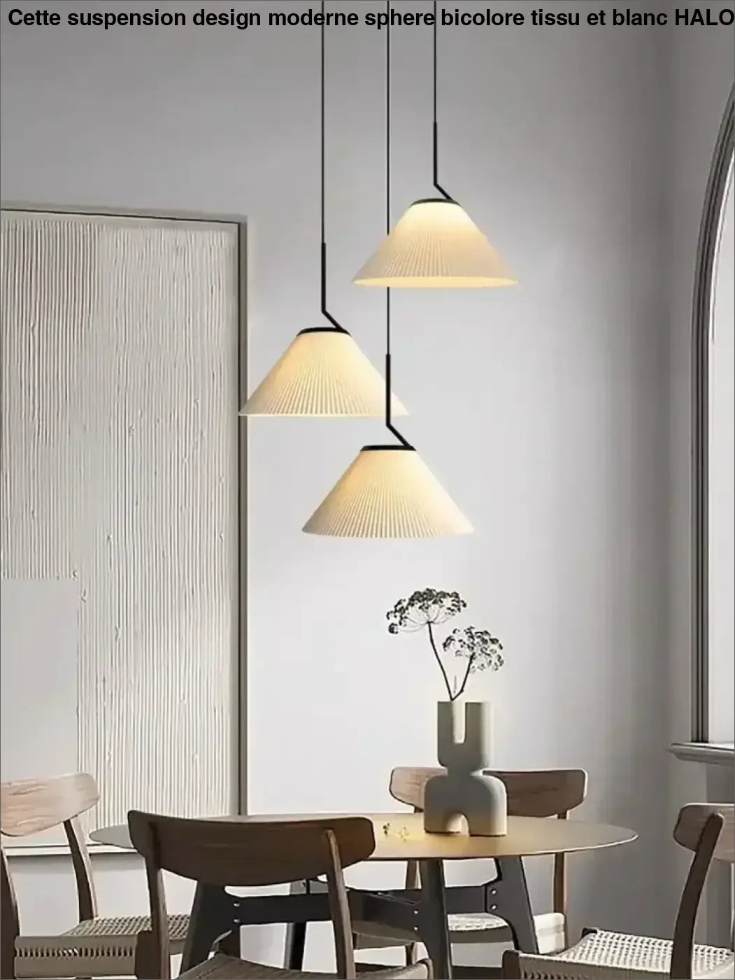 Suspension luminaire blanche au style nordique épurée
