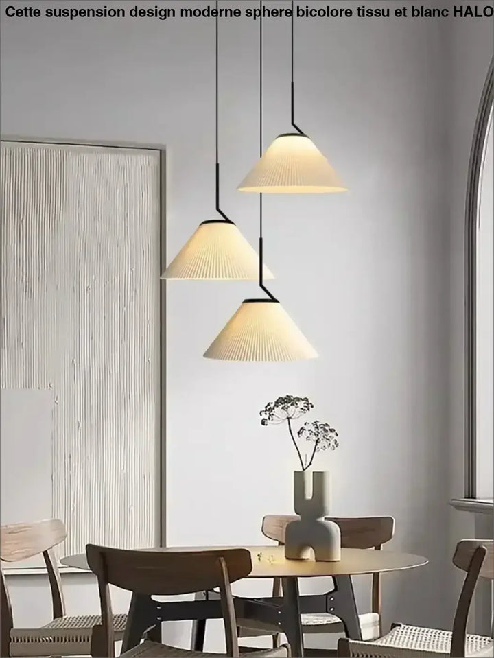 Suspension luminaire blanche au style nordique épurée