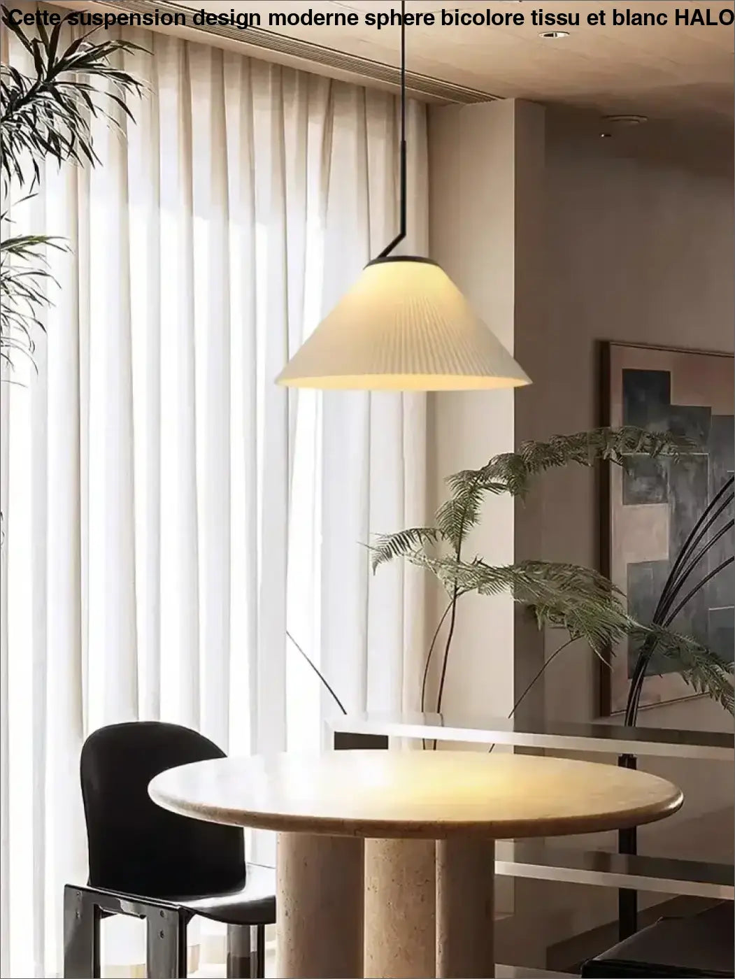 Suspension luminaire blanche au style nordique épurée