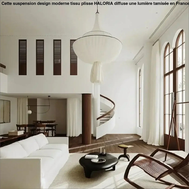 
Suspension design moderne tissu plissé forme élégante