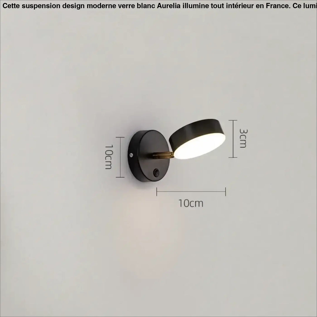 Applique Murale Cylindre Orientable Design Noir Et Doré