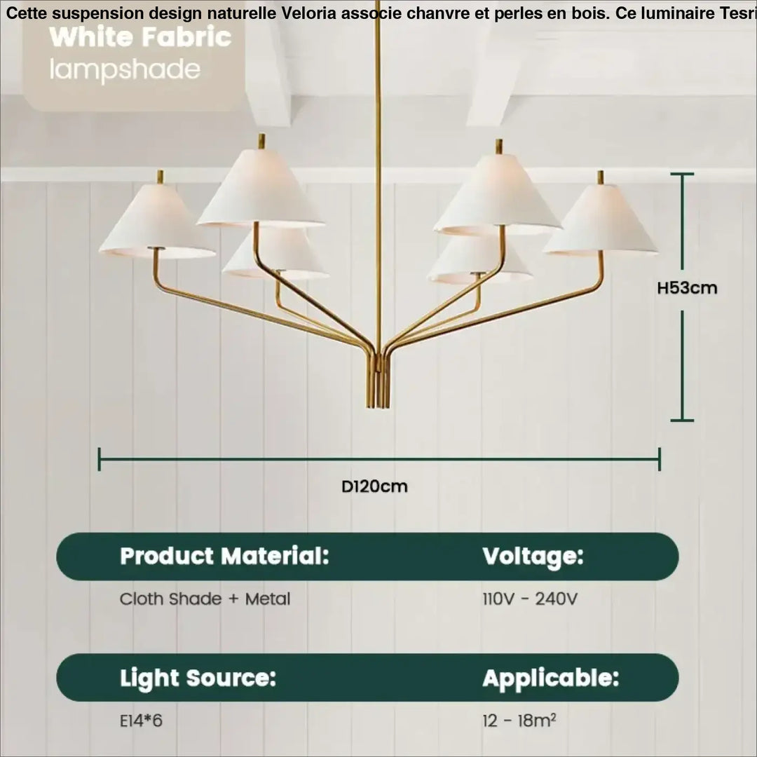 Suspension luminaire en métal style contemporain chic
