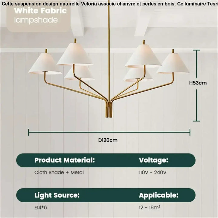 Suspension luminaire en métal style contemporain chic