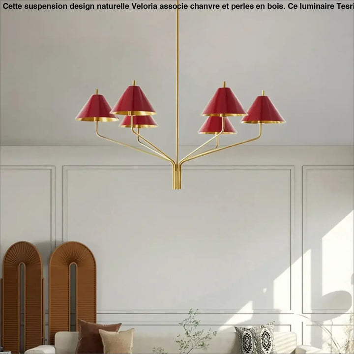 Suspension luminaire en métal style contemporain chic