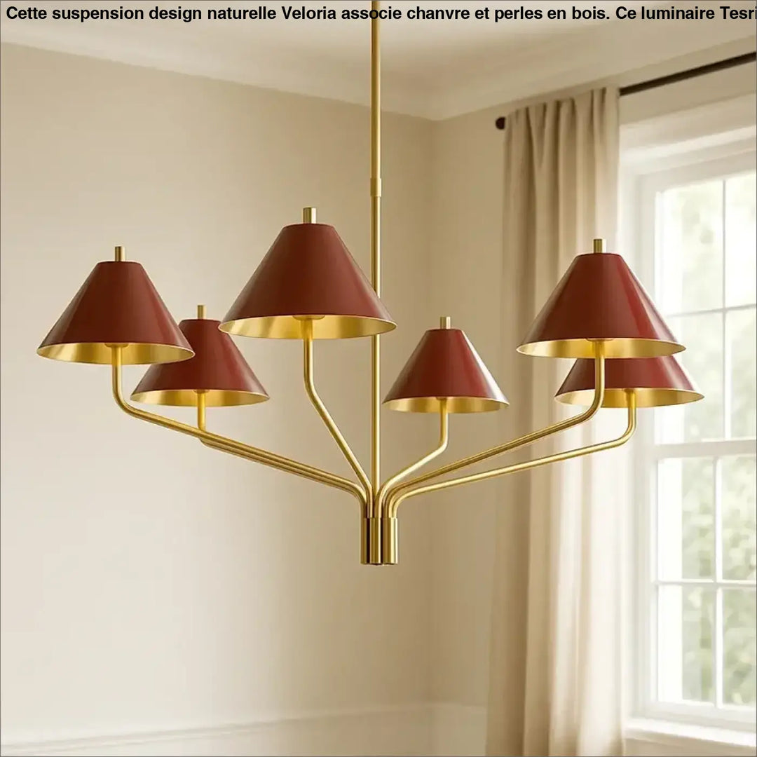 Suspension luminaire en métal style contemporain chic