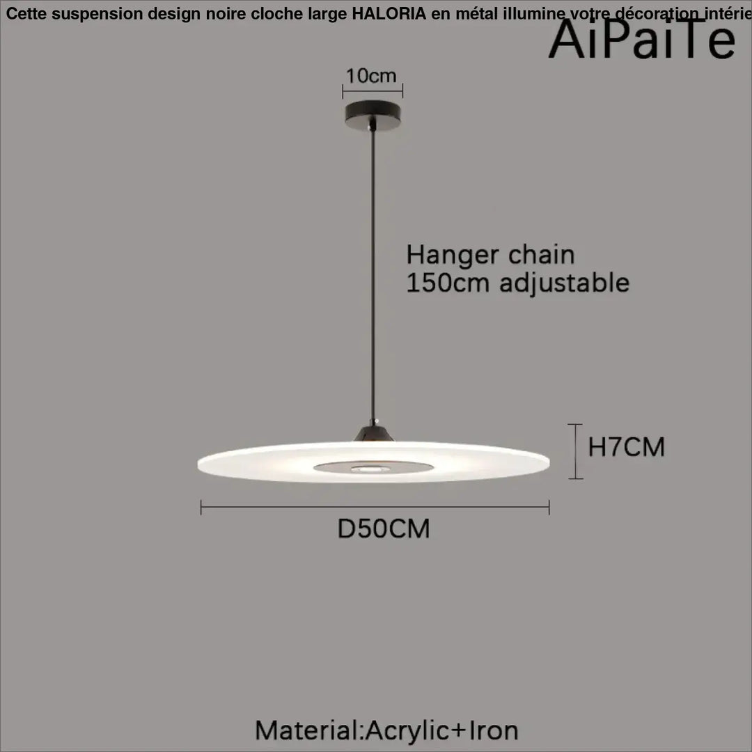 Suspension luminaire blanc en forme de disque minimaliste moderne