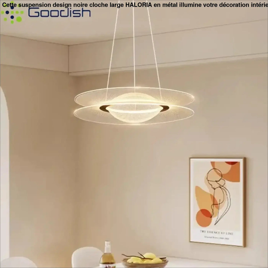Suspension luminaire blanc en forme de disque minimaliste moderne