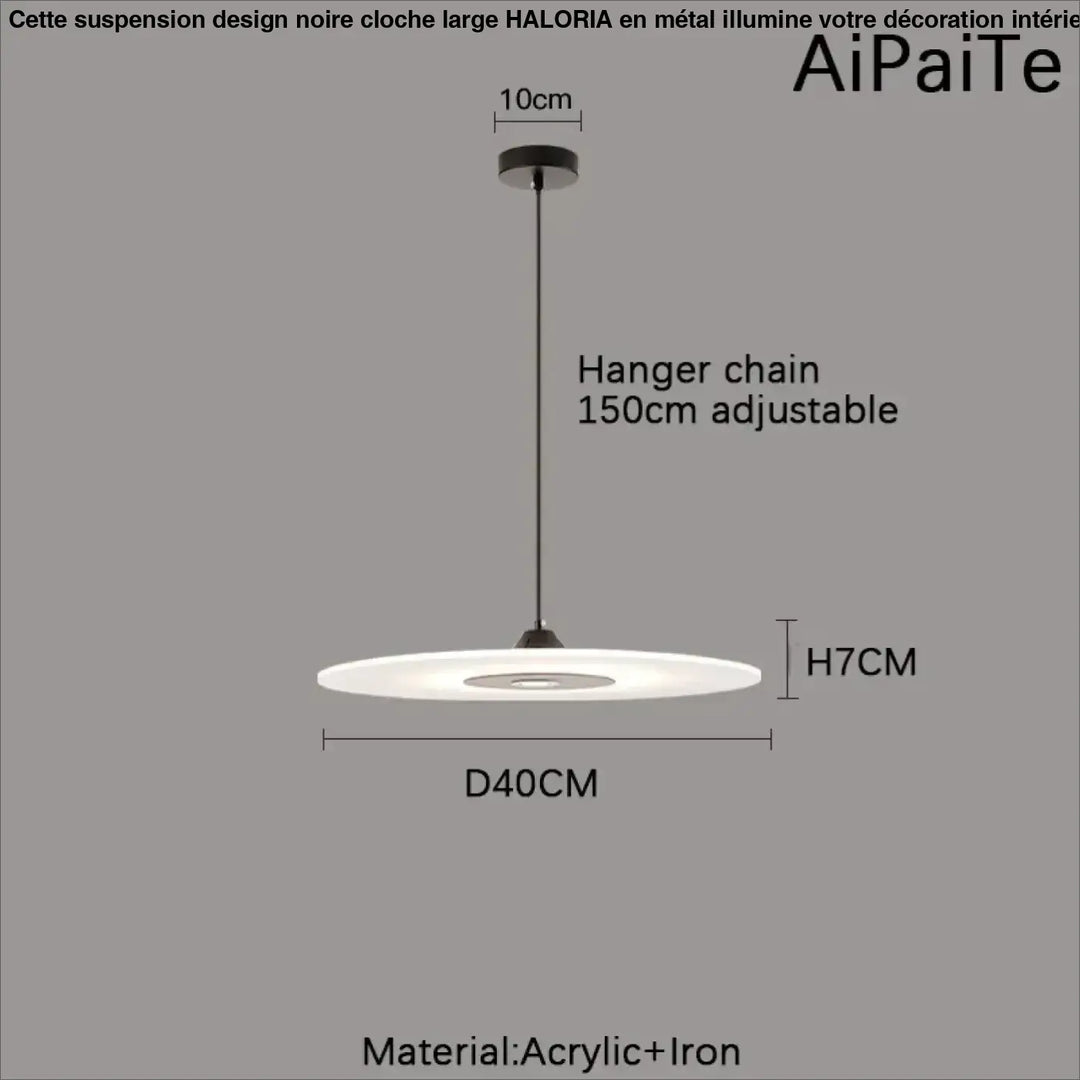 Suspension luminaire blanc en forme de disque minimaliste moderne