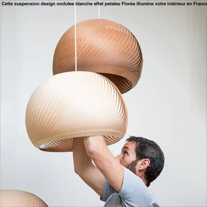 Suspension moderne en bois design élégant style chic