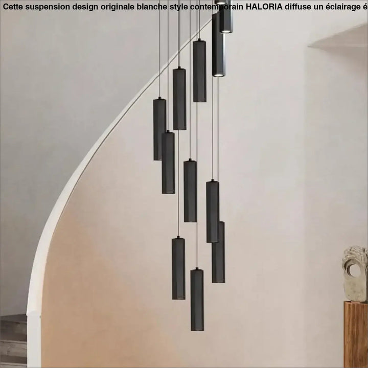 Suspension Design Moderne Cylindres Noirs Multiples Élégante