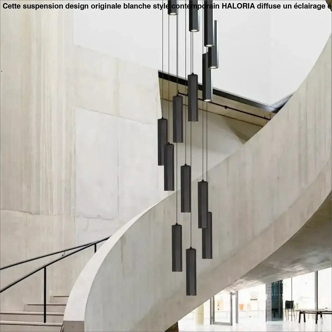 Suspension Design Moderne Cylindres Noirs Multiples Élégante