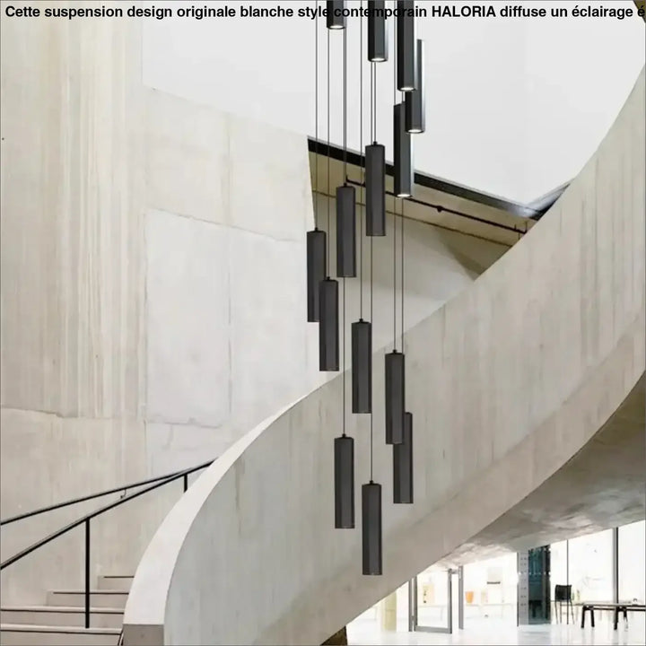 Suspension Design Moderne Cylindres Noirs Multiples Élégante